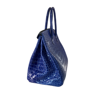 Hermès Birkin 35 Blue Exotic Leather Palladium Hardware