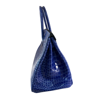 Hermès Birkin 35 Blue Exotic Leather Palladium Hardware