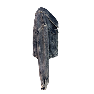 Miu Miu Acid Wash Cropped Denim Jacket Blue Size 38