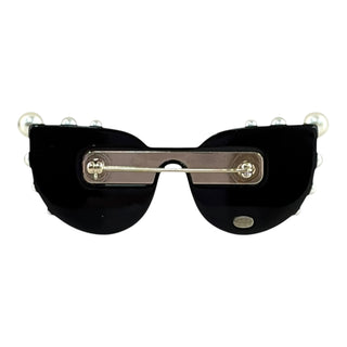 Chanel Pearl Embellished CC Logo Sunglasses Brooch