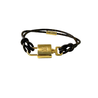 Louis Vuitton Monogram Cord Padlock Bracelet Gold-Tone