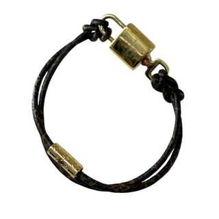 Louis Vuitton Monogram Cord Padlock Bracelet Gold-Tone