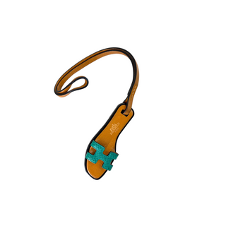 Hermès Turquoise Oran Nano Charm Exotic Leather Gold