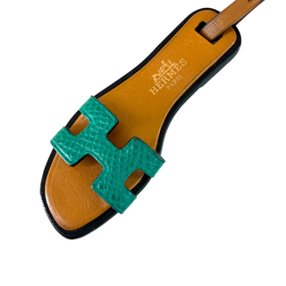 Hermès Turquoise Oran Nano Charm Exotic Leather Gold