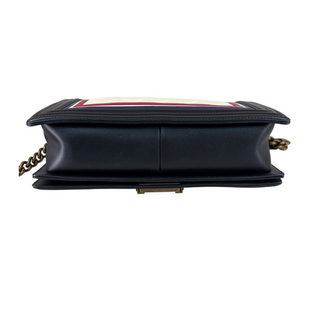 Chanel Tricolour Boy Flap Bag Quilted Leather Aged Gold-Tone Hardware