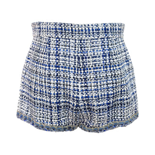Chanel Blue Tweed High-Waisted Shorts