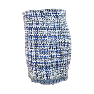 Chanel Blue Tweed High-Waisted Shorts