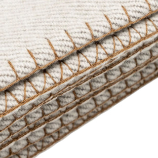 Hermes Avalon H Ecru & Camel Wool-Cashmere Throw Blanket