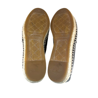 Chanel Black Leather CC Logo Espadrilles