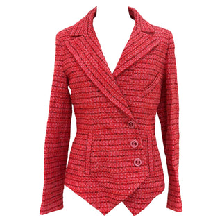Chanel Coral Pink Asymmetric Tweed Jacket