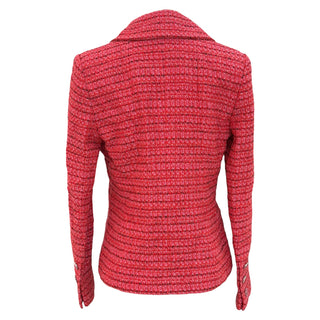 Chanel Coral Pink Asymmetric Tweed Jacket