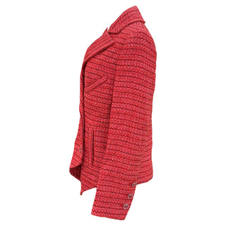 Chanel Coral Pink Asymmetric Tweed Jacket
