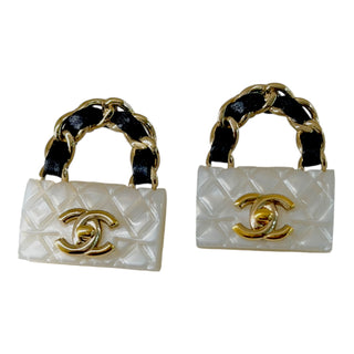 Chanel Mini Flap Bag Drop Earrings