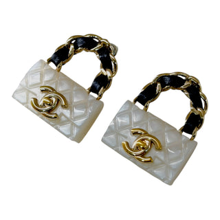 Chanel Mini Flap Bag Drop Earrings