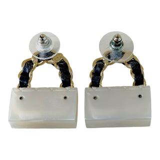 Chanel Mini Flap Bag Drop Earrings