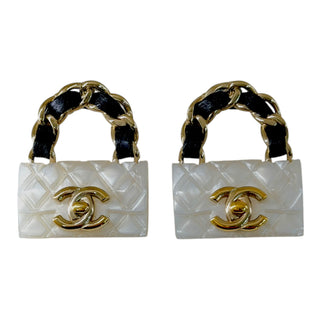 Chanel Mini Flap Bag Drop Earrings