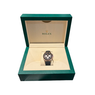 Rolex Rose Gold Cosmograph Daytona Black Dial Oysterflex Watch 40mm