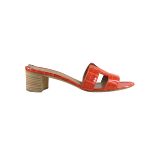 Hermès Oasis Orange Exotic Leather Heeled Sandals