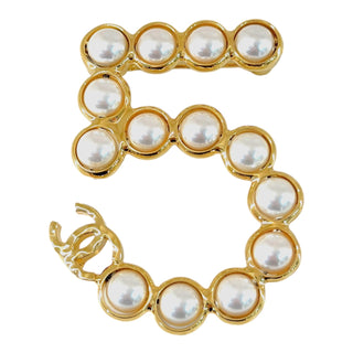 Chanel Faux Pearl CC Monogram Brooch