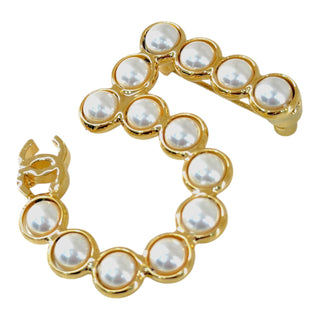 Chanel Faux Pearl CC Monogram Brooch