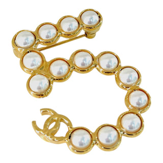 Chanel Faux Pearl CC Monogram Brooch