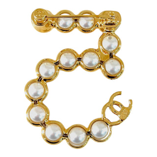 Chanel Faux Pearl CC Monogram Brooch