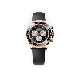 Rolex Rose Gold Cosmograph Daytona Black Dial Oysterflex Watch 40mm