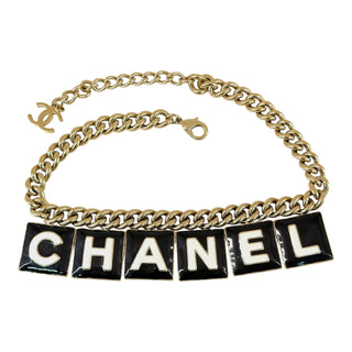 Chanel CC Logo Letter Charm Chain Necklace