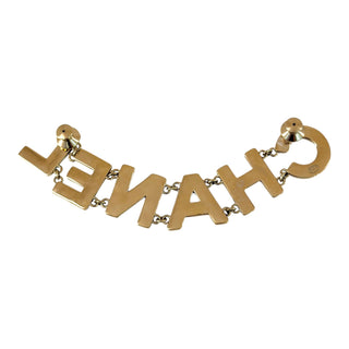 Chanel Black Enamel CHANEL Logo Brooch