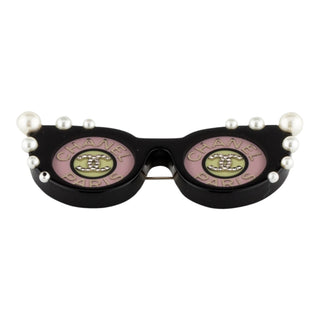 Chanel Pearl Embellished CC Logo Sunglasses Brooch
