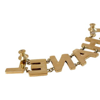 Chanel Black Enamel CHANEL Logo Brooch