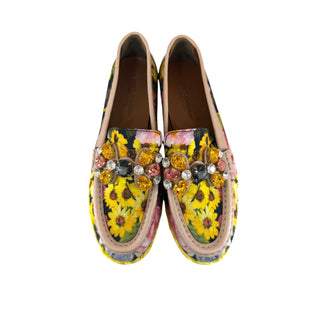 Dolce & Gabbana Floral Print Crystal Embellished Loafers