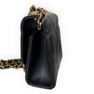 Chanel Black Quilted Leather Mini Flap Chain Bag