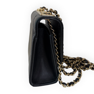 Chanel Black Quilted Leather Mini Flap Chain Bag