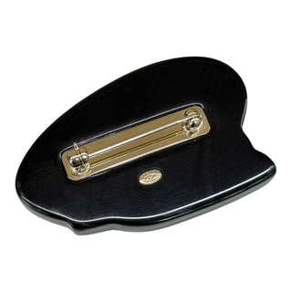 Chanel CC Captain Hat Resin Brooch Navy Blue & Gold