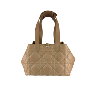 Christian Dior Beige Cannage Quilted Leather Tote Bag