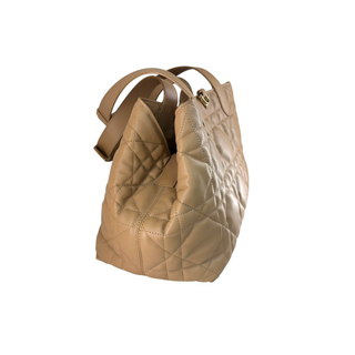 Christian Dior Beige Cannage Quilted Leather Tote Bag