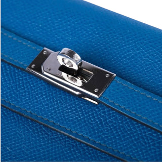 Hermès Kelly Longue Wallet in Bleu Electrique Epsom Leather with Palladium Hardware