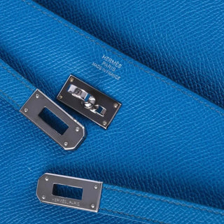 Hermès Kelly Longue Wallet in Bleu Electrique Epsom Leather with Palladium Hardware