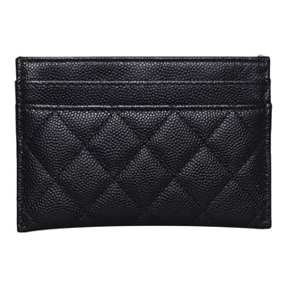 Chanel Boy Card Holder Black Caviar Leather Antique Gold Hardware