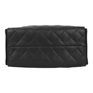 Chanel Small 25 Handbag Black Grained Lambskin with Gold-Tone Hardware