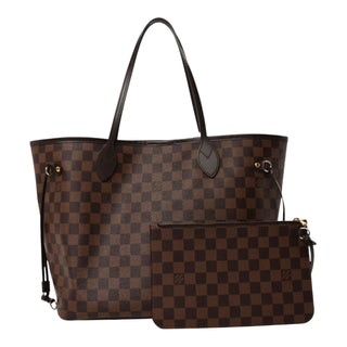 Louis Vuitton Neverfull MM Damier Ebene Tote Bag with Pochette