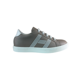 Hermès Grey and White Leather Avantage Sneakers Size EU 36