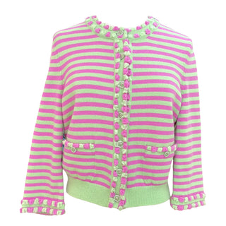 Chanel Candy Stripe Cashmere Cardigan