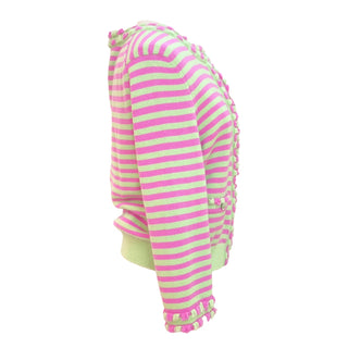 Chanel Candy Stripe Cashmere Cardigan
