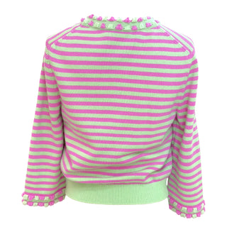 Chanel Candy Stripe Cashmere Cardigan
