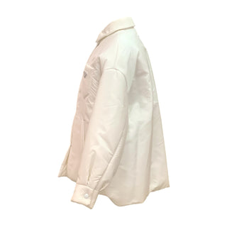 Prada Ivory Re-Nylon Padded Shirt Jacket with Triangle Logo