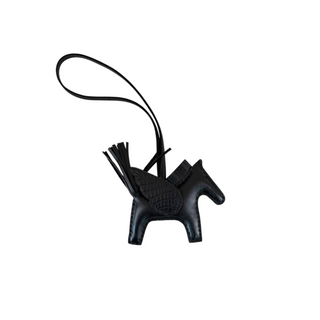 Hermès Black Rodeo PM Milo Lambskin Horse Bag Charm