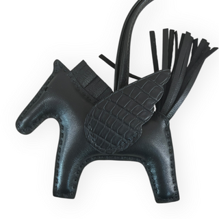 Hermès Black Rodeo PM Milo Lambskin Horse Bag Charm