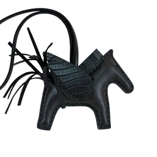Hermès Black Rodeo PM Milo Lambskin Horse Bag Charm
